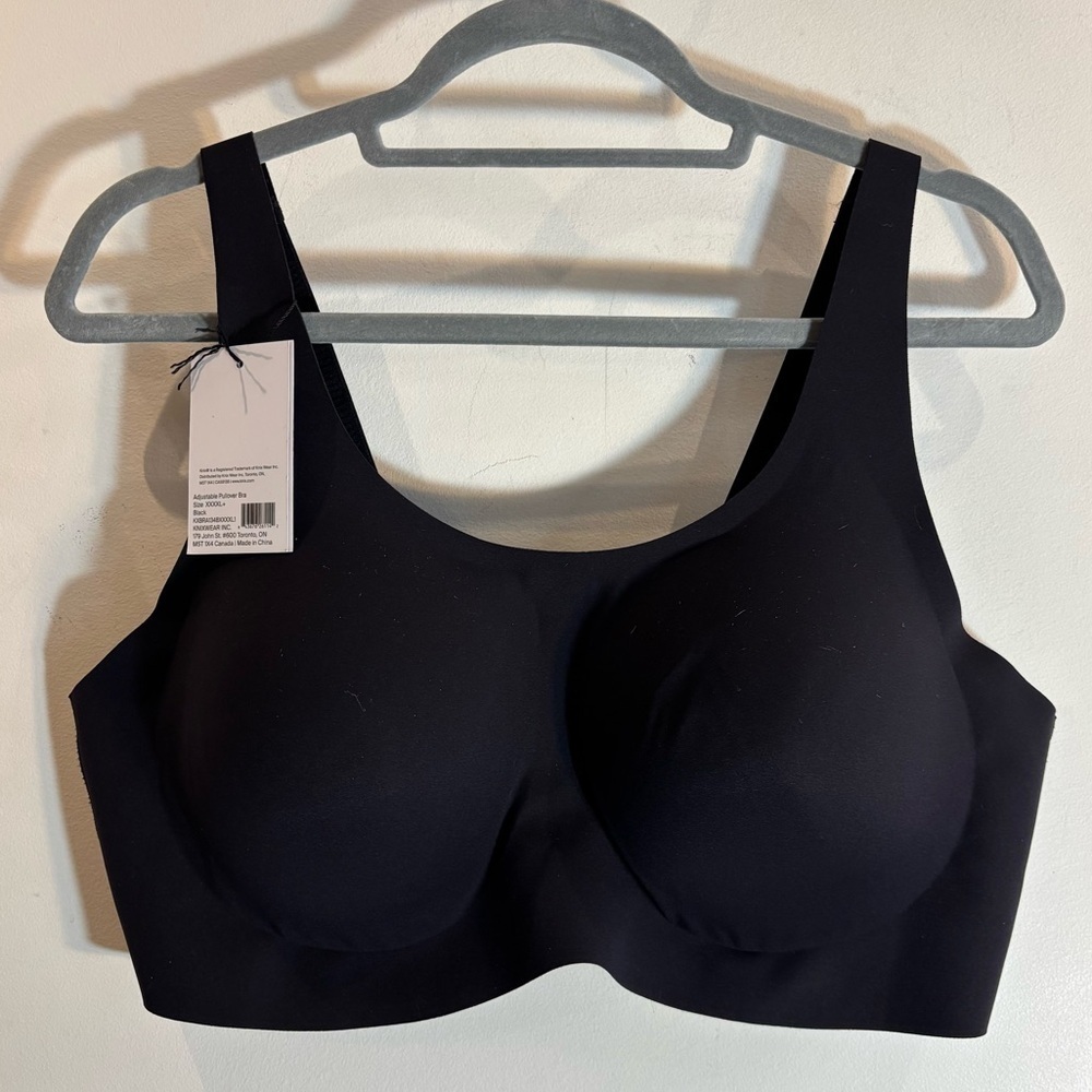 KNIX Sz XXXXL+ Adjustable Straps Pull Over Removable Pads Bra Black NEW W/ TAG